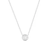 Collier solitaire argent zirconias serti clos 45cm