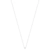 Collier solitaire or 750 blanc diamant HSI 0.4 carat 42cm