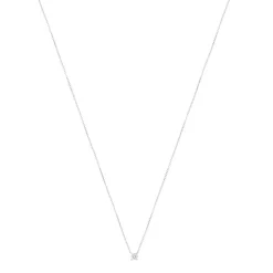 Collier solitaire or 750 blanc diamant HP1 0.25 carat 42cm