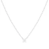 Collier solitaire or 750 blanc diamant HSI 0.3 carat 42cm