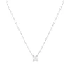 Collier solitaire or 750 blanc diamant synthétique 0.2 carat 42cm