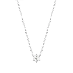 Collier solitaire or 750 blanc diamant HP1 0.4 carat 42cm