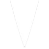 Collier solitaire or 750 blanc diamant HSI 0.4 carat 42cm