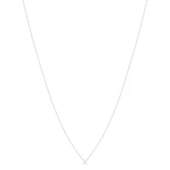 Collier solitaire or 750 blanc diamant HP1 0.3 carat 42cm