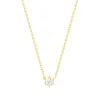 Collier solitaire or 750 jaune diamant HSI 0.3 carat 42cm