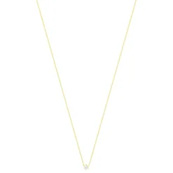 Collier solitaire or 750 jaune diamant HSI 0.3 carat 42cm