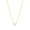 Collier solitaire or 750 jaune diamant synthétique 0.3 carat 42cm