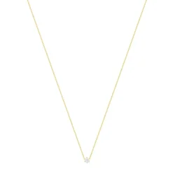 Collier solitaire or 750 jaune diamant HSI 0.5 carat 42cm