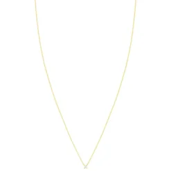 Collier solitaire or 750 jaune diamant HP1 0.2 carat 42cm