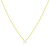 Collier solitaire or 750 jaune diamant synthétique 0.3 carat 42cm
