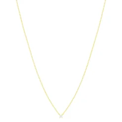 Collier solitaire or 750 jaune diamant synthétique 0.3 carat 42cm