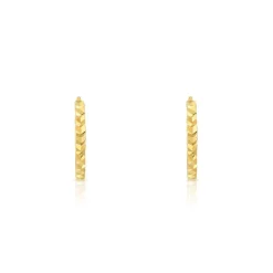 CREOLES en or jaune 375 diamanté