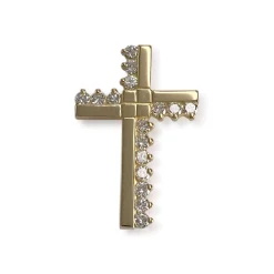Croix d'occasion or 750 jaune diamants