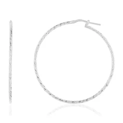 Créoles argent 925 ciselées 44 mm
