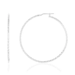 Créoles argent 925 ciselées 55 mm