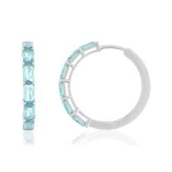 Créoles argent 925 cristal bleu