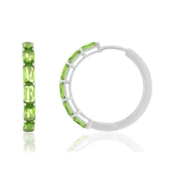 Créoles argent 925 cristal vert