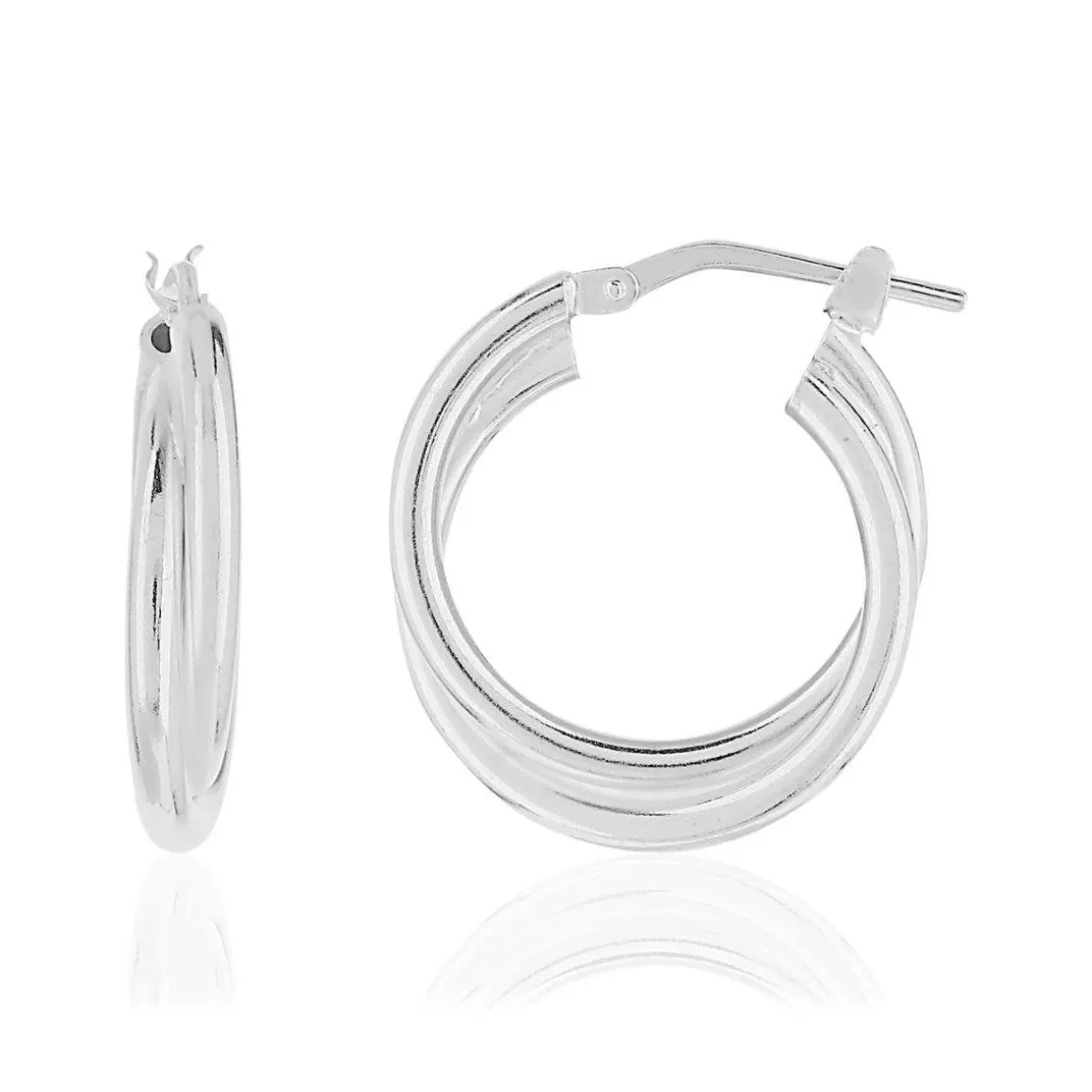 Créoles argent 925 double anneau 20 mm