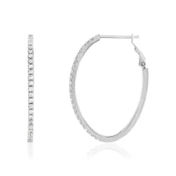 Créoles argent 925 et zirconias 20mm