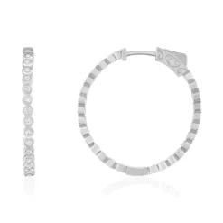 Créoles argent 925 et zirconias 30mm