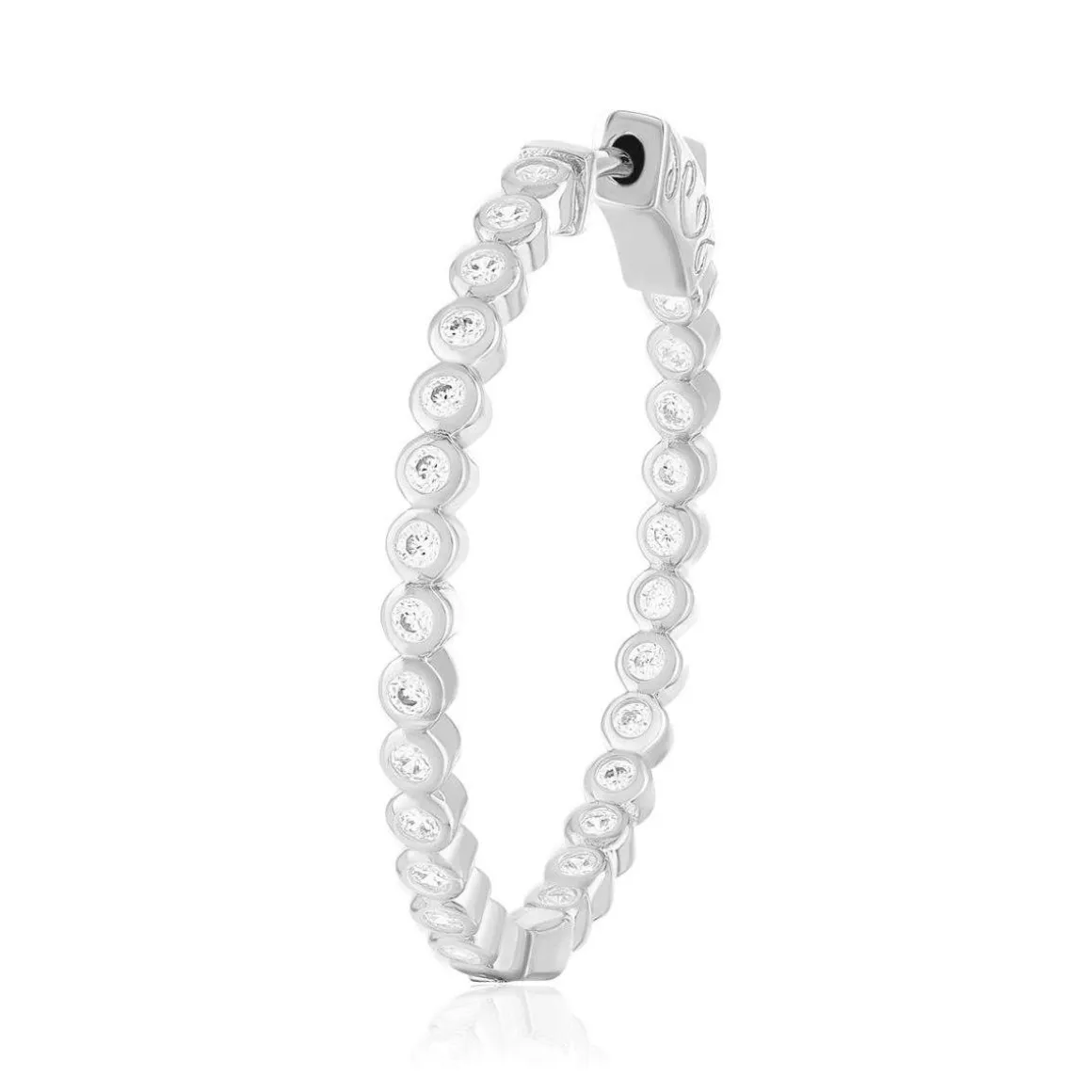 Créoles argent 925 et zirconias 30mm