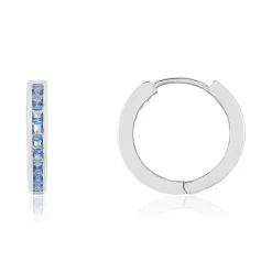 Créoles argent 925 pierres imitation bleues