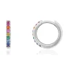 Créoles argent pierres synthétiques multicolores