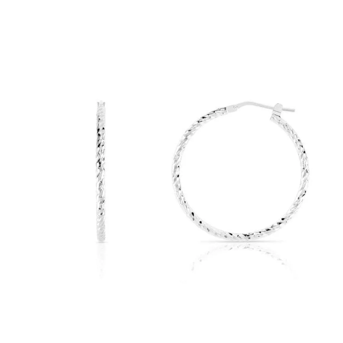 Créoles argent 925 striées 33.50 mm