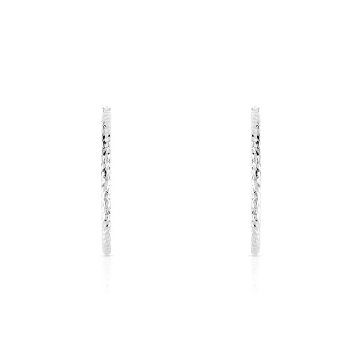 Créoles argent 925 striées 33.50 mm
