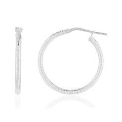Créoles argent 925 striées 25 mm