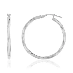 Créoles argent 925 torsadées 35 mm