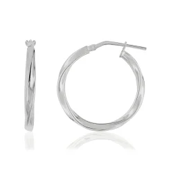 Créoles argent 925 torsadées 25 mm