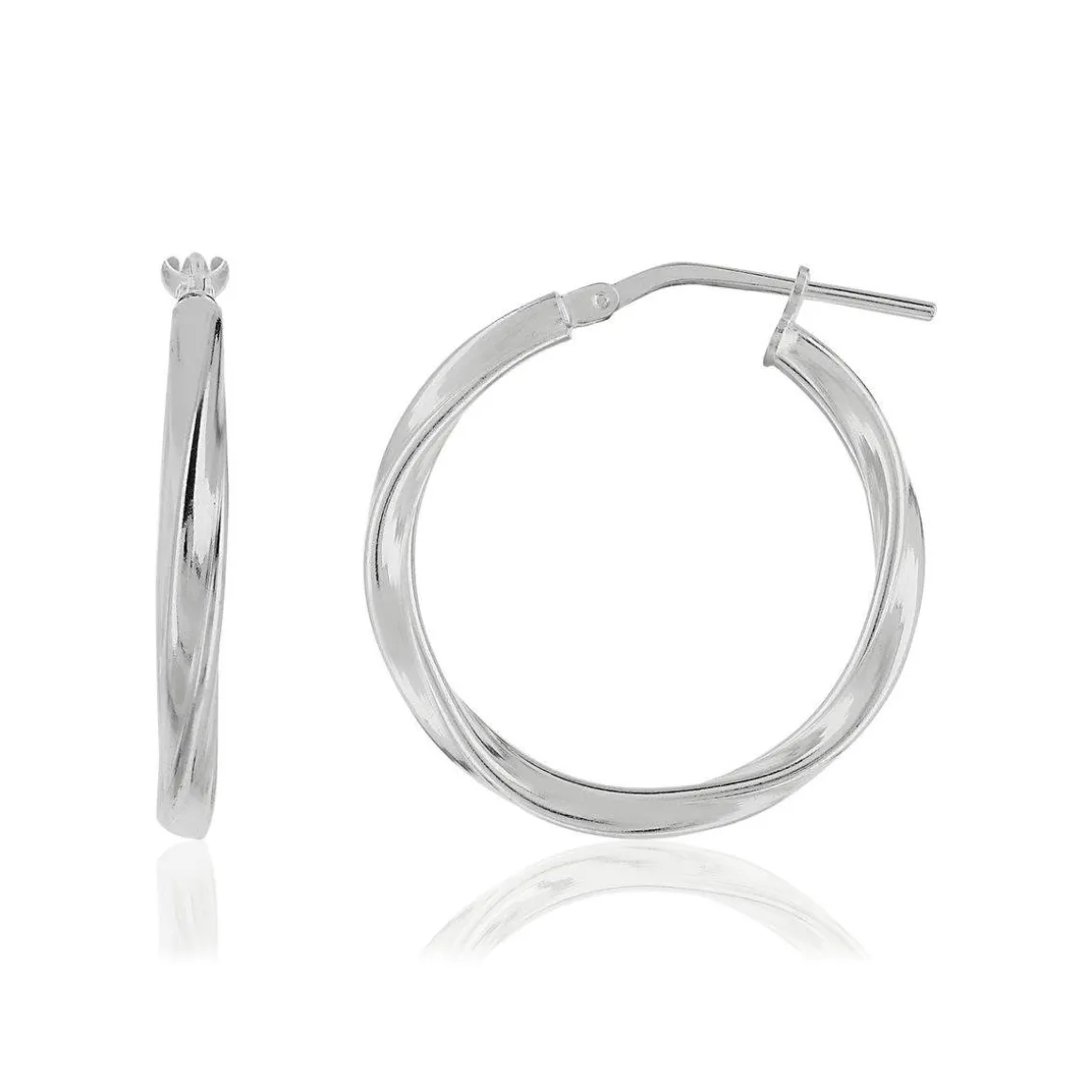 Créoles argent 925 torsadées 25 mm