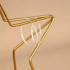 Créoles argent 925 torsadées 34.15 mm