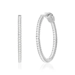 Créoles argent zirconias 28 mm