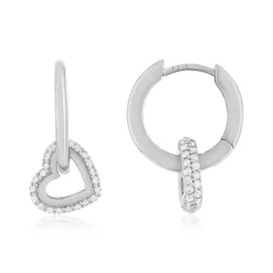 Créoles argent 925 zirconias, motif cercle
