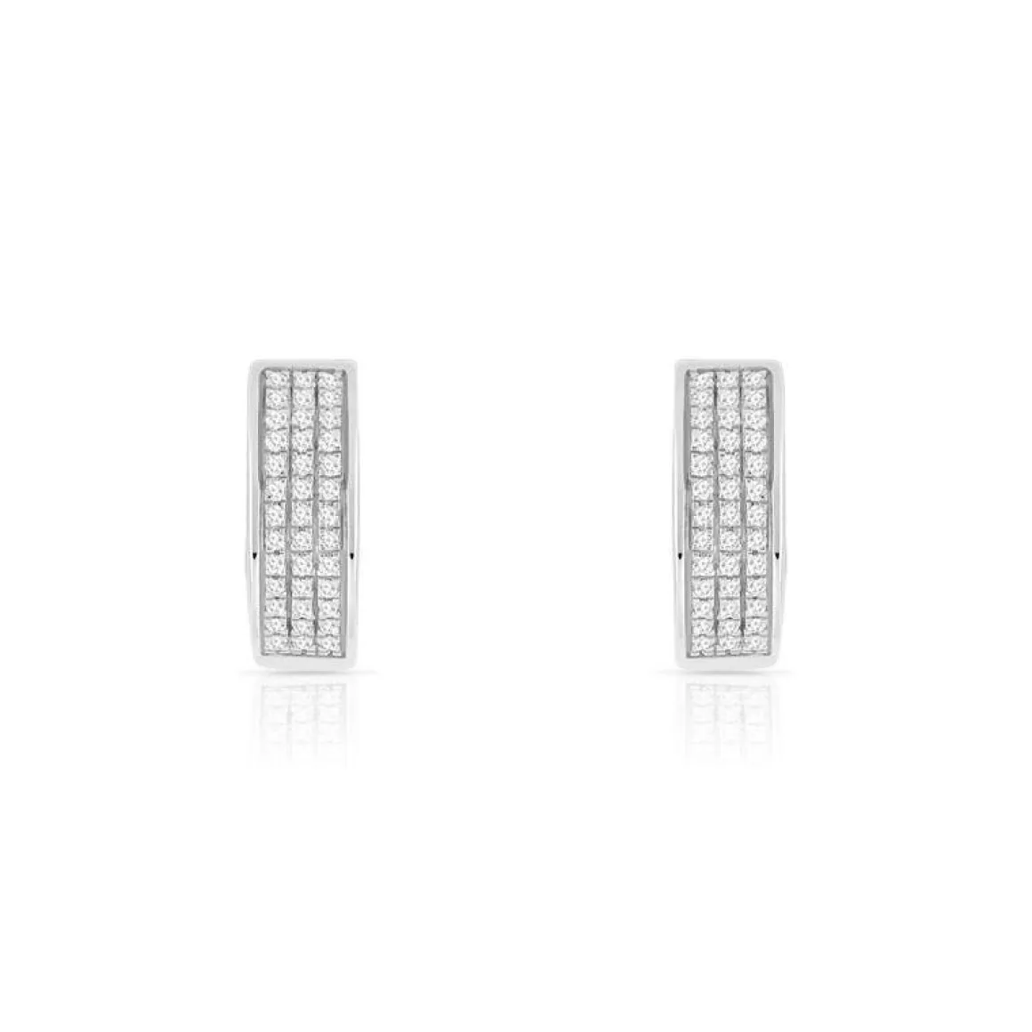 Créoles or 375 blanc diamants