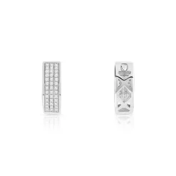 Créoles or 375 blanc diamants