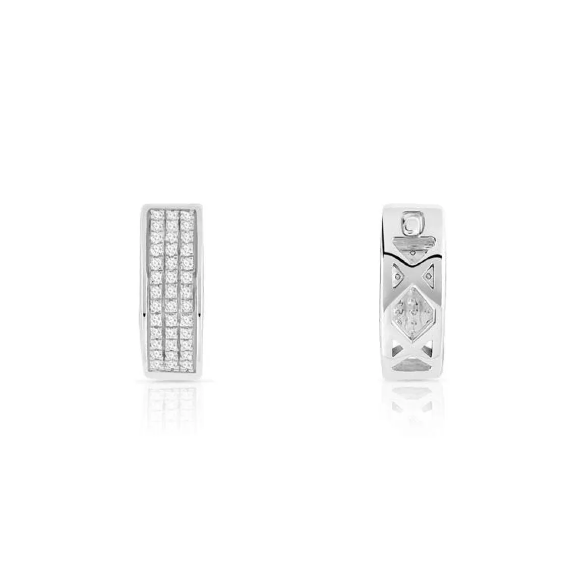Créoles or 375 blanc diamants