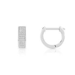 Créoles or 375 blanc diamants