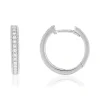 Créoles or 750 blanc diamants 15 mm