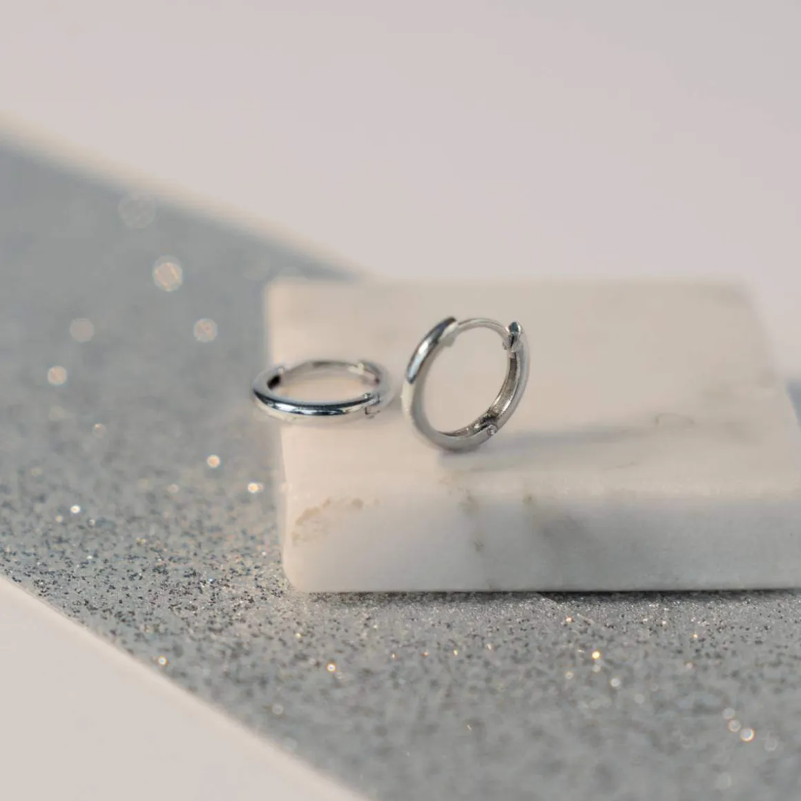 Créoles or 375 blanc 10mm