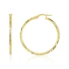 Créoles or 375 jaune diamanté 30 mm