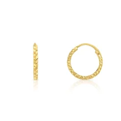 Créoles or 750 jaune diamanté 12 mm