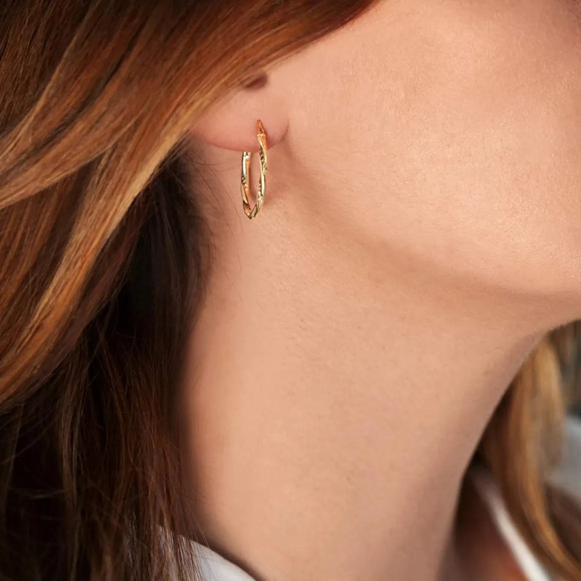 Créoles or 375 jaune diamanté 24,8 mm