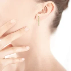 Créoles or 750 jaune diamants synthétiques 1 carat