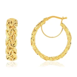 Créoles or jaune 375 maille royale 25mm