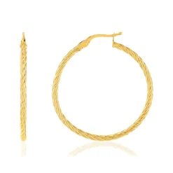 Créoles or 375 jaune torsadées 33 mm