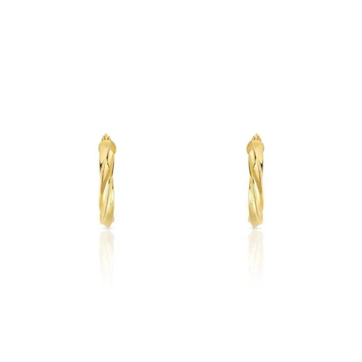 Créoles or 750 jaune torsadées 10 mm