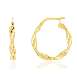 Créoles or 750 jaune torsadées 20 mm